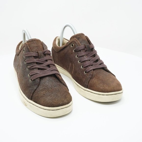 Ugg 1008487 Womens Tomi Sneakers Shoes Brown Nubuck Leather Lace Up 7.5 - Picture 3 of 11